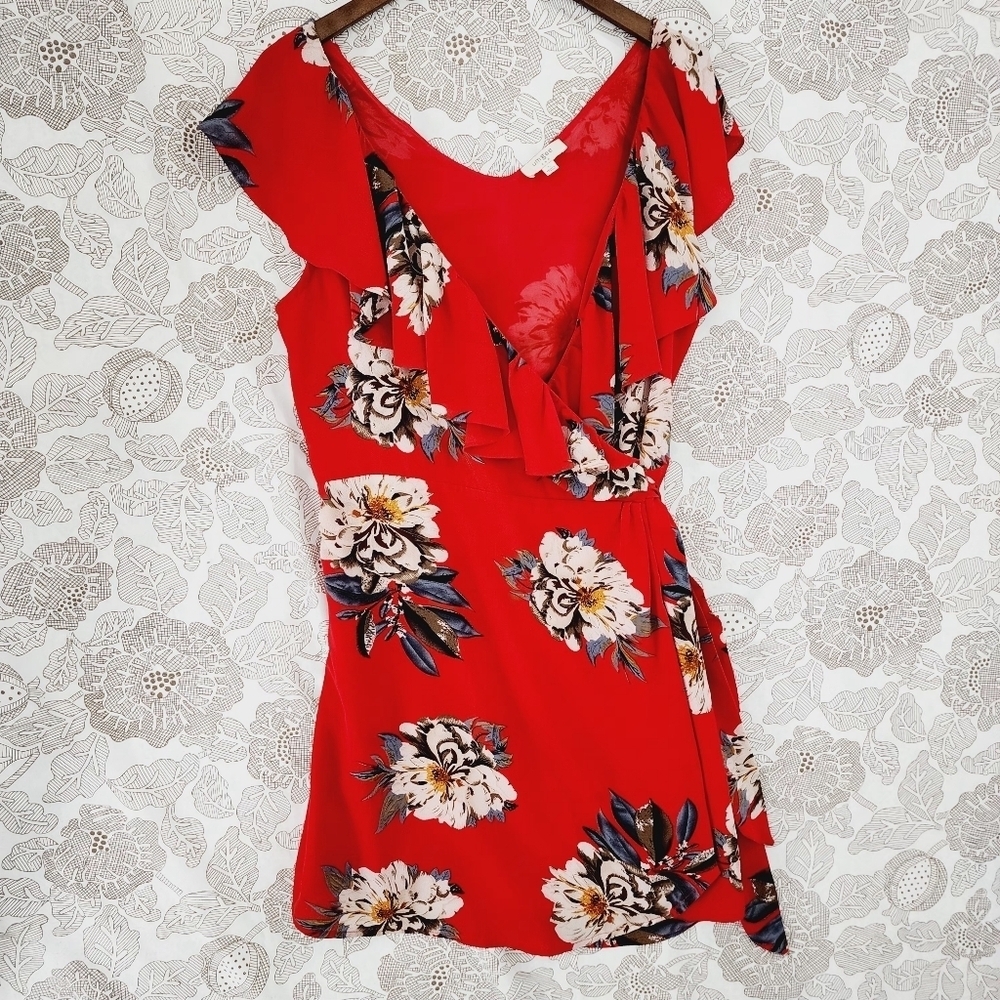 Floral Red Women's Dress